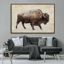 Snow-dusted bison silhouette textured vintage style rugged by MyGreatCanvas | Canvas Wall Art Prints | Photo Prints & Wall Decor
