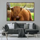 Highland Cow Wall Art Canvas Print, Long Hair Rustic Farm by MyGreatCanvas | Canvas Wall Art Prints | Photo Prints & Wall Decor