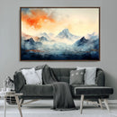 Warm Clouds Abstract Mountain Wall Art Canvas Print
