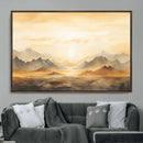 Sepia Color Abstract Mountain Wall Art Canvas Print
