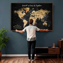 Personalized World Map Print | Customize Map with Push Pin by MyGreatCanvas | Canvas Wall Art Prints | Photo Prints & Wall Decor