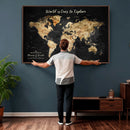 Personalized World Map Print | Customize Map with Push Pin