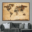 Push Pin World Map Canvas Print – Travel Tracker Wall Art