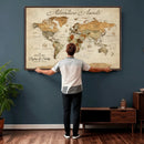 Vintage Custom Push Pin Map Print – Custom Adventure Travel