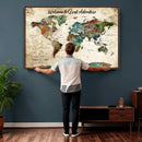 Grunge Personalized World Map Wall Art Canvas Print – Custom by MyGreatCanvas | Canvas Wall Art Prints | Photo Prints & Wall Decor