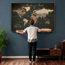 Custom Push Pin World Map Wall Art – Personalized Travel by MyGreatCanvas | Canvas Wall Art Prints | Photo Prints & Wall Decor