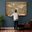 Custom Push Pin Map Canvas Print – Personalized Travel