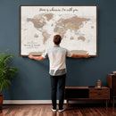 Personalized World Map Wall Art Canvas Print – Customizable