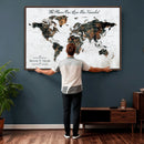 Personalized Push Pin World Map Canvas Print – Custom