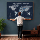 Framed Personalized World Map Custom Travel Memory Gift