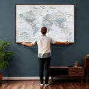 Personalized Antique World Map Canvas Print – Custom Push