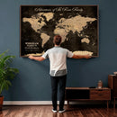 Personalized Family Adventure World Map – Custom Framed Push by MyGreatCanvas | Canvas Wall Art Prints | Photo Prints & Wall Decor