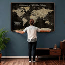 Personalized Push Pin World Map Canvas – Custom Framed by MyGreatCanvas | Canvas Wall Art Prints | Photo Prints & Wall Decor