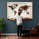 Personalized Push Pin World Map Canvas – Custom Framed by MyGreatCanvas | Canvas Wall Art Prints | Photo Prints & Wall Decor
