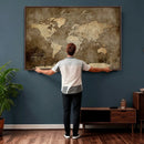 Personalized Push Pin World Map Canvas Print – Custom Framed