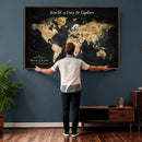Framed Personalized Push Pin World Map – Custom Travel