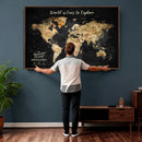 Framed Personalized Push Pin World Map – Custom Travel