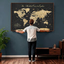 Custom Push Pin World Map Wall Art Canvas Print – Personalized Travel Tracker with Pins Framed Large for Home and Office Decor by MyGreatCanvas | Canvas Wall Art Prints | Photo Prints & Wall Decor