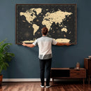 Personalized World Map Wall Art Canvas Print – Custom Push by MyGreatCanvas | Canvas Wall Art Prints | Photo Prints & Wall Decor