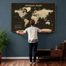 Custom Push Pin World Map Wall Art Canvas Print –