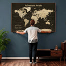 Custom Push Pin World Map Wall Art Canvas Print –