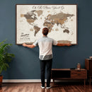 Personalized World Map Wall Art Canvas Print – Custom Push by MyGreatCanvas | Canvas Wall Art Prints | Photo Prints & Wall Decor