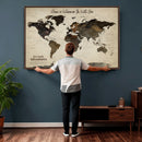 Custom Push Pin World Map Wall Art Canvas Print –