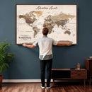 Framed Push Pin World Map Canvas Print – Custom Framed by MyGreatCanvas | Canvas Wall Art Prints | Photo Prints & Wall Decor