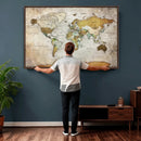 Personalized World Map Canvas Print – Colorful Watercolor by MyGreatCanvas | Canvas Wall Art Prints | Photo Prints & Wall Decor