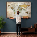 Personalized World Map Canvas Print – Colorful Watercolor