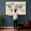 Detailed World Map Wall Art Canvas Print by MyGreatCanvas | Canvas Wall Art Prints | Photo Prints & Wall Decor