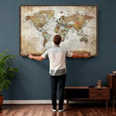 World Map Wall Art Canvas Print, Modern Decorative Framed Map Artwork Prints for Living Room, Office, Bedroom Wall Decor by MyGreatCanvas | Canvas Wall Art Prints | Photo Prints & Wall Decor