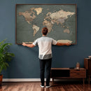Rustic Black and Wood World Map Canvas Wall Art – Framed by MyGreatCanvas | Canvas Wall Art Prints | Photo Prints & Wall Decor