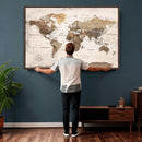 World Map Canvas Print – Framed Travel Map Wall Art for by MyGreatCanvas | Canvas Wall Art Prints | Photo Prints & Wall Decor