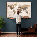 World Map Canvas Print – Framed Travel Map Wall Art for