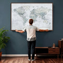 World Map Canvas Print – Detailed Map of the World Wall Art