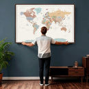 Pastel Colors World Map Wall Art Canvas Print by MyGreatCanvas | Canvas Wall Art Prints | Photo Prints & Wall Decor