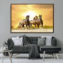 Wild Horses Wall Art Canvas Print – Framed Galloping Herd