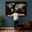 Detailed World Map Wall Art Print - Large Framed World Map