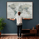 Neutral Vintage World Map Canvas Wall Art Print, Classic Map by MyGreatCanvas | Canvas Wall Art Prints | Photo Prints & Wall Decor