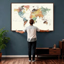 Framed World Map Wall Art Canvas Print for Living Room and by MyGreatCanvas | Canvas Wall Art Prints | Photo Prints & Wall Decor
