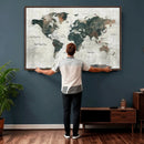 World Map Canvas Print – Framed Travel Map Wall Art for by MyGreatCanvas | Canvas Wall Art Prints | Photo Prints & Wall Decor