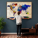 Colorful World Map Canvas Wall Art – Abstract Watercolor Map by MyGreatCanvas | Canvas Wall Art Prints | Photo Prints & Wall Decor