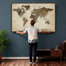 Vintage World Map Canvas Wall Art – Framed Travel Map for by MyGreatCanvas | Canvas Wall Art Prints | Photo Prints & Wall Decor