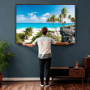 Barbados Beach Wall Art Canvas Print, Palm Tree Ocean by MyGreatCanvas | Canvas Wall Art Prints | Photo Prints & Wall Decor