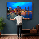 Boston Wall Art Canvas Print, Boston City Downtown Night by MyGreatCanvas | Canvas Wall Art Prints | Photo Prints & Wall Decor