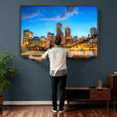 Boston Wall Art Canvas Print, Boston City Downtown Night by MyGreatCanvas | Canvas Wall Art Prints | Photo Prints & Wall Decor