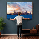 Chicago Wall Art Canvas Print - Chicago City Downtown Night by MyGreatCanvas | Canvas Wall Art Prints | Photo Prints & Wall Decor