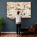 Farmhouse Longhorn Wall Art Canvas Print - Abstract Farm by MyGreatCanvas | Canvas Wall Art Prints | Photo Prints & Wall Decor