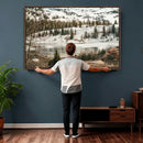 Snowy Mountain Landscape Wall Art Canvas Print, Alpine Pine by MyGreatCanvas | Canvas Wall Art Prints | Photo Prints & Wall Decor